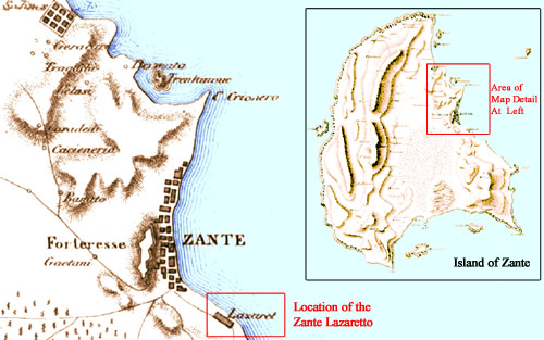 Map of Zante Lazaretto